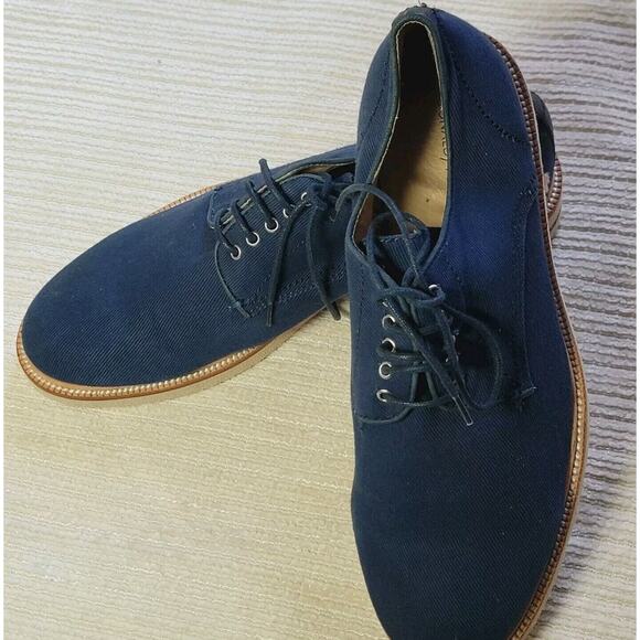 Donald J Pliner Lance Men’s Navy Canvas Oxford Style shoes SZ 10.5 - Picture 3 of 4